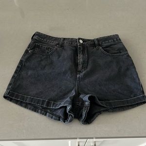 Pacsun Black Denim High Waist Mom Short
